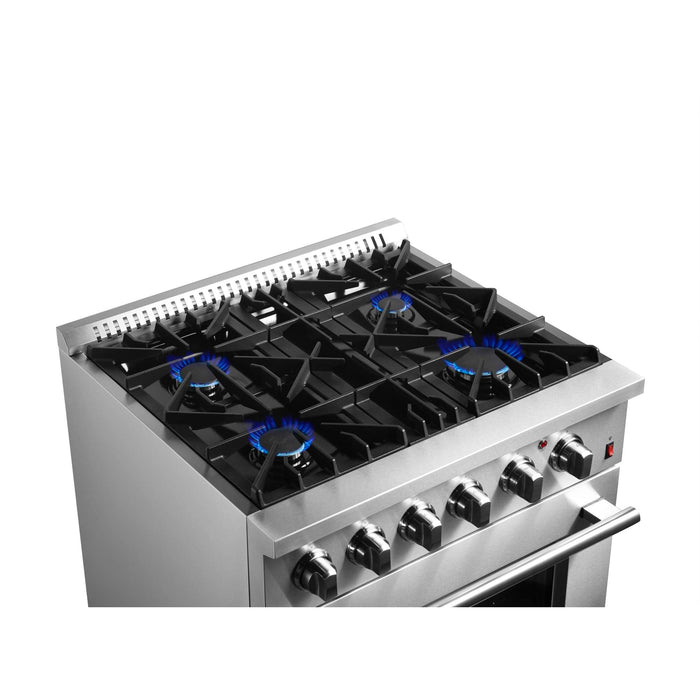 Forno Marco 30" Dual Fuel Range, 4 Burners, 37,000 BTU, 4.32 cu.ft. Convection Oven FORNO