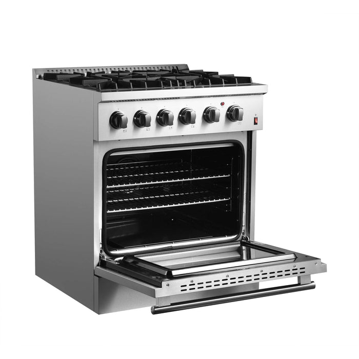 Forno Marco 30" Dual Fuel Range, 4 Burners, 37,000 BTU, 4.32 cu.ft. Convection Oven FORNO