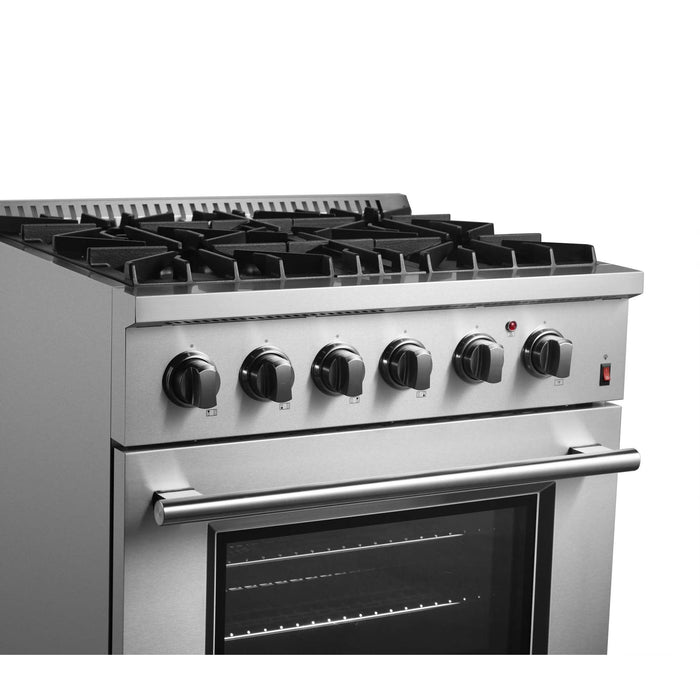 Forno Marco 30" Dual Fuel Range, 4 Burners, 37,000 BTU, 4.32 cu.ft. Convection Oven FORNO