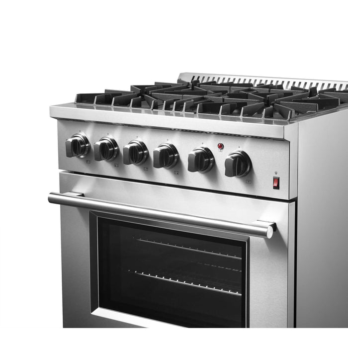Forno Marco 30" Dual Fuel Range, 4 Burners, 37,000 BTU, 4.32 cu.ft. Convection Oven FORNO