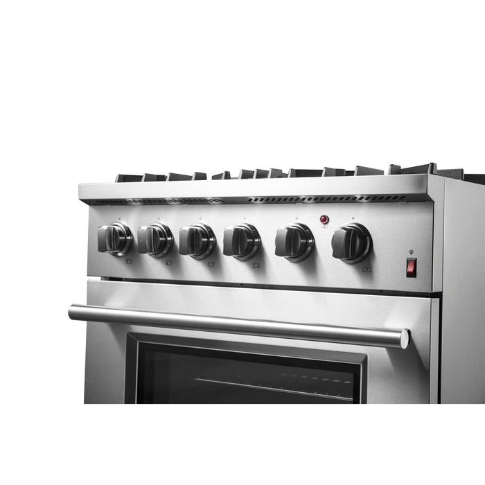 Forno Marco 30" Dual Fuel Range, 4 Burners, 37,000 BTU, 4.32 cu.ft. Convection Oven FORNO
