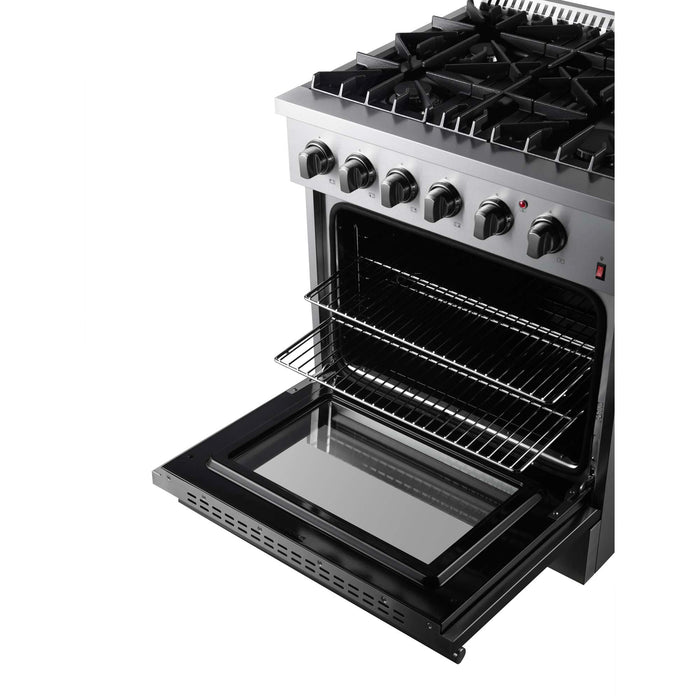 Forno Marco 30" Dual Fuel Range, 4 Burners, 37,000 BTU, 4.32 cu.ft. Convection Oven FORNO