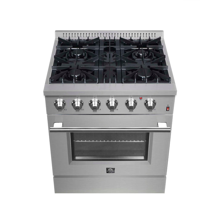 Forno Marco 30" Dual Fuel Range, 4 Burners, 37,000 BTU, 4.32 cu.ft. Convection Oven FORNO