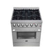 Forno Marco 30" Dual Fuel Range, 4 Burners, 37,000 BTU, 4.32 cu.ft. Convection Oven FORNO