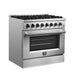 Forno Marco 36-Inch Dual Fuel Range, 6 Sealed Burners - 67,000 BTU, 5.36 cu.ft. True Convection Oven FORNO