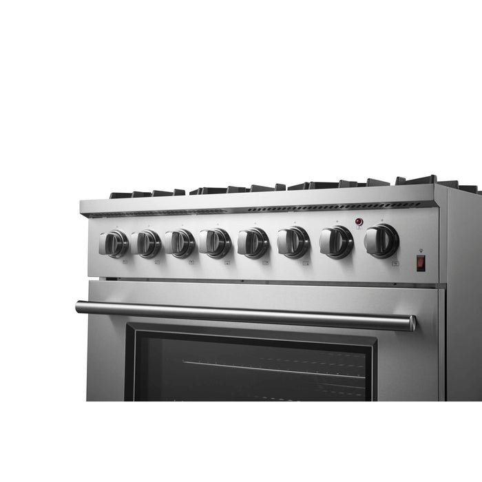 Forno Marco 36-Inch Dual Fuel Range, 6 Sealed Burners - 67,000 BTU, 5.36 cu.ft. True Convection Oven FORNO