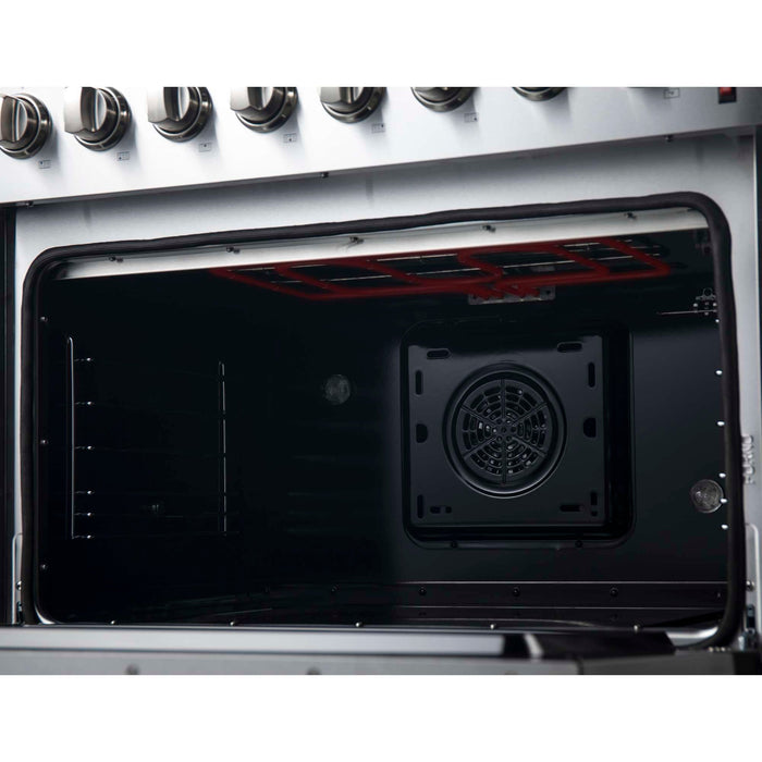 Forno Marco 36-Inch Dual Fuel Range, 6 Sealed Burners - 67,000 BTU, 5.36 cu.ft. True Convection Oven FORNO