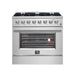 Forno Marco 36-Inch Dual Fuel Range, 6 Sealed Burners - 67,000 BTU, 5.36 cu.ft. True Convection Oven FORNO