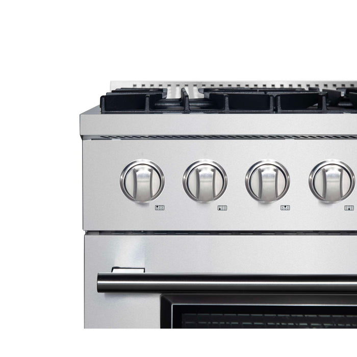 Forno Marco 36-Inch Dual Fuel Range Stainless Steel, 6 Sealed Burners - 67,000 BTU, 5.36 cu.ft. True Convection Oven