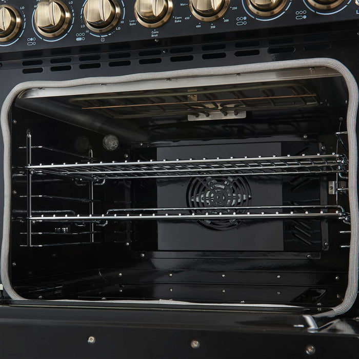 Forno Paolo 30" Freestanding Electric Range in Black, 4.38 cu.ft. True Convection Oven FORNO