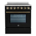 Forno Paolo 30" Freestanding Electric Range in Black, 4.38 cu.ft. True Convection Oven FORNO