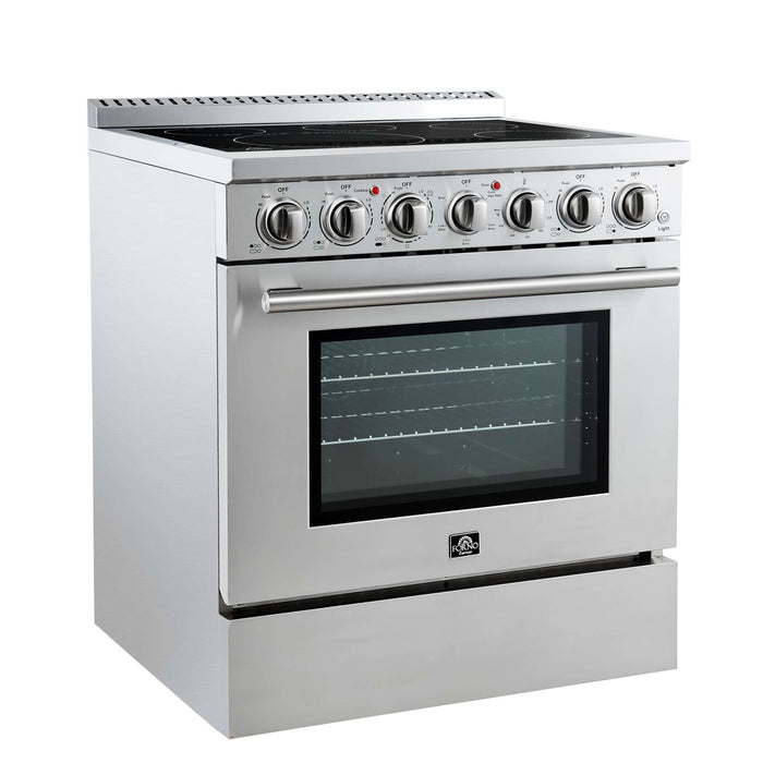 Forno Paolo 30" Freestanding Electric Range in Stainless-Steel, 4.38 cu.ft. True Convection Oven FORNO
