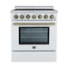 Forno Paolo 30" Freestanding Electric Range in White, 4.38 cu.ft. True Convection Oven FORNO