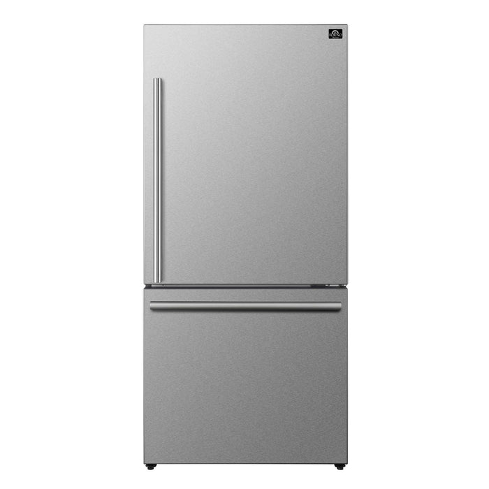 Forno Milano Espresso 31" Stainless 17.2 cu. ft. Right Swing Bottom Freezer Refrigerator