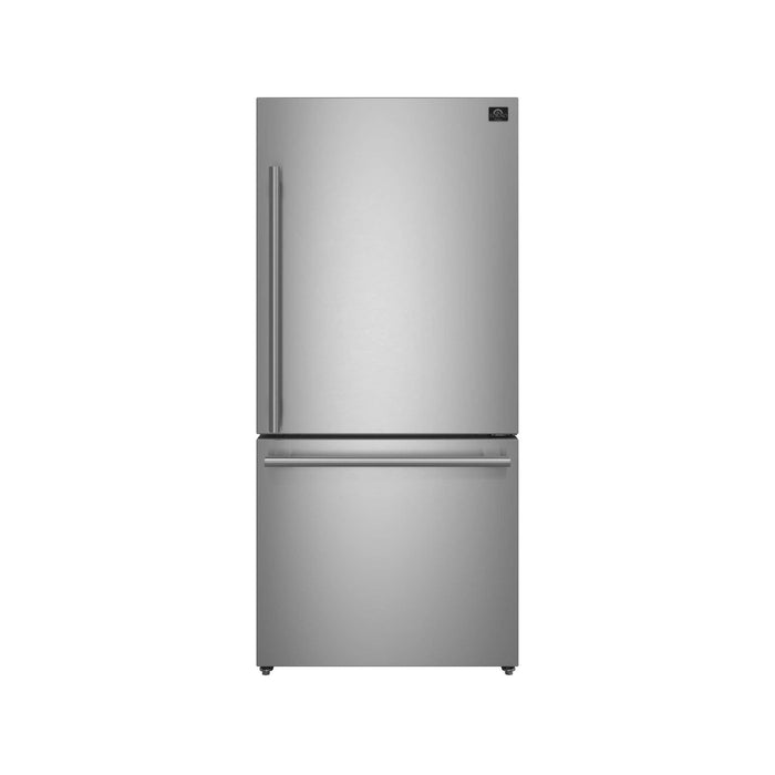 Forno Milano Espresso 31" Stainless 17.2 cu. ft. Right Swing Bottom Freezer Refrigerator