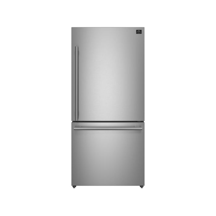 Forno Milano Espresso 31" Stainless 17.2 cu. ft. Right Swing Bottom Freezer Refrigerator