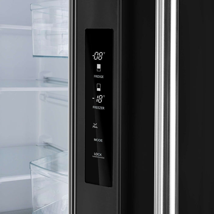 Forno Gallipoli Epsresso 30"-Wide Black French Door Refrigerator with Bottom Freezer 17.5 Cu. Ft. Capacity - No Frost with Ice Maker