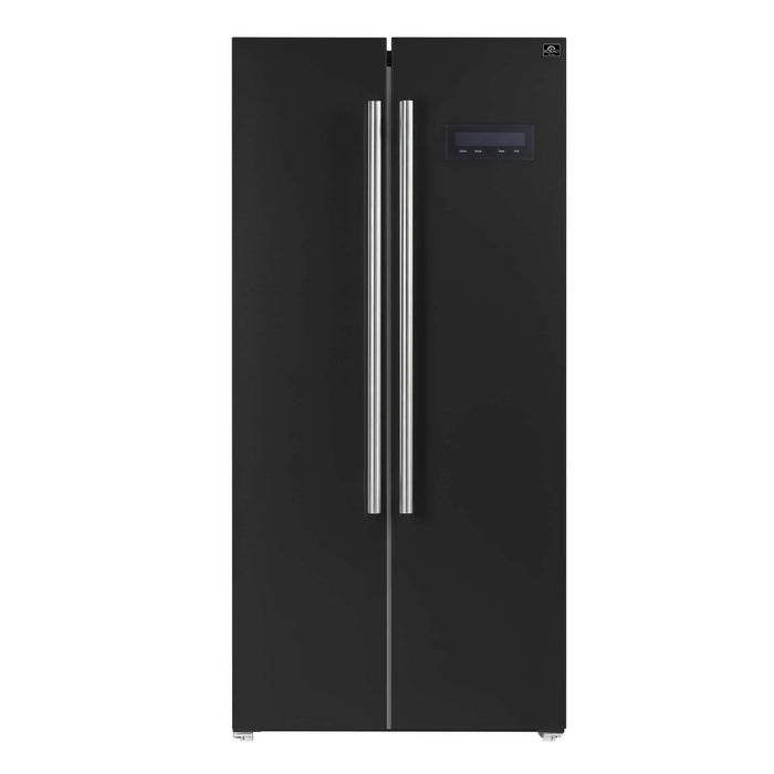 Forno Salerno Espresso 33" Side-by-Side 15.6 Cu.Ft. Black Refrigerator