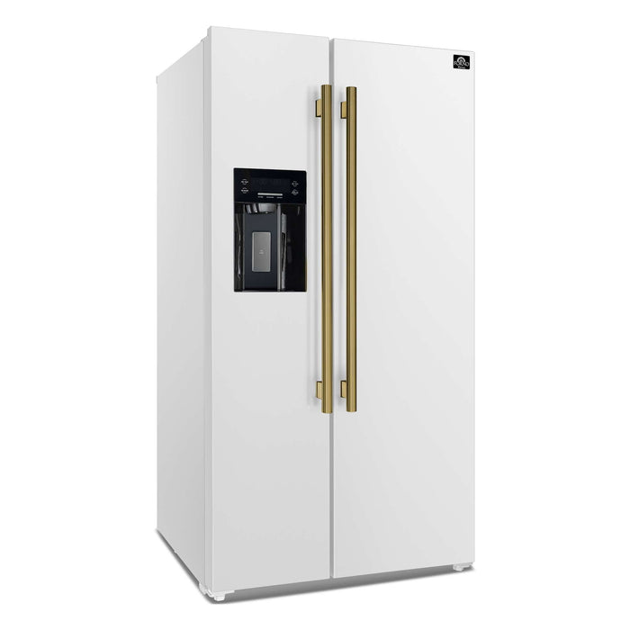 Forno Salerno Espresso 36" Side-by-Side White Refrigerator 20 cu.ft