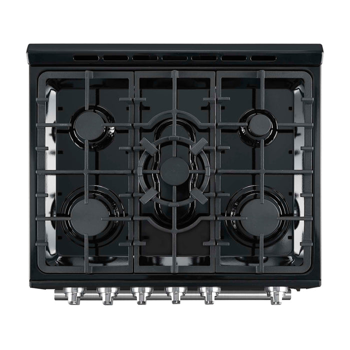 Forno Leonardo Espresso 30" Black Gas Range, 5 Burners, 39 500 BTU, 5 cu.ft. Convection Oven