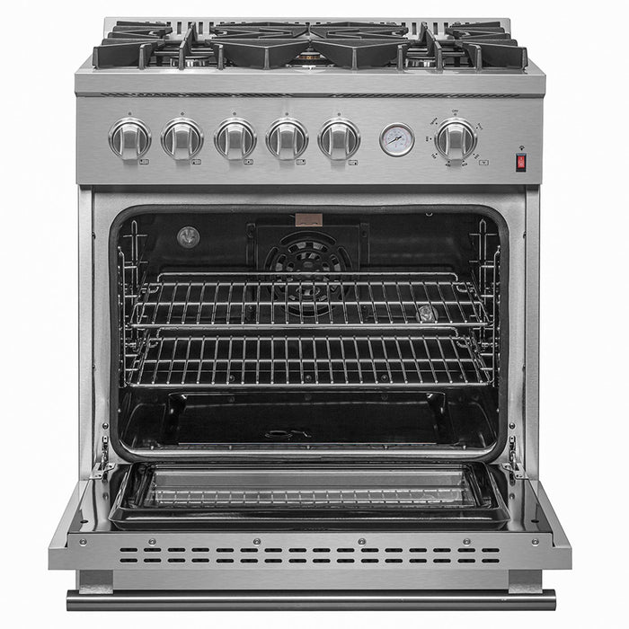 Giovanni 30-inch Gas Range Stainless Steel, 5 Burners 67,000 BTU, 4.32 cu.ft. Convection Oven