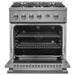 Marco 30-inch Gas Range Stainless Steel, 4 Burners 37,000 BTU, 4.32 cu.ft. Convection Oven FORNO