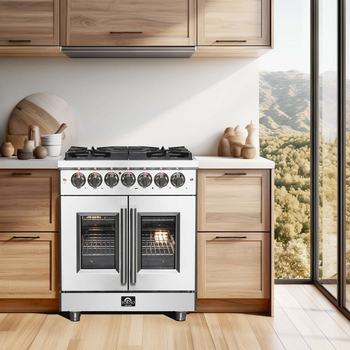 Forno Massimo 30" Freestanding French Door Dual Fuel Range