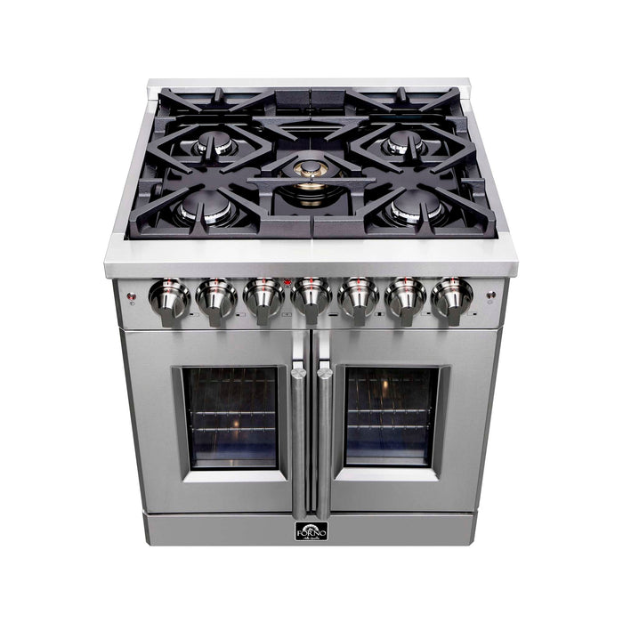 Forno Massimo 30" Freestanding French Door Dual Fuel Range