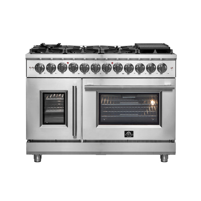 Forno Massimo 48" Freestanding French Door Dual Fuel Range