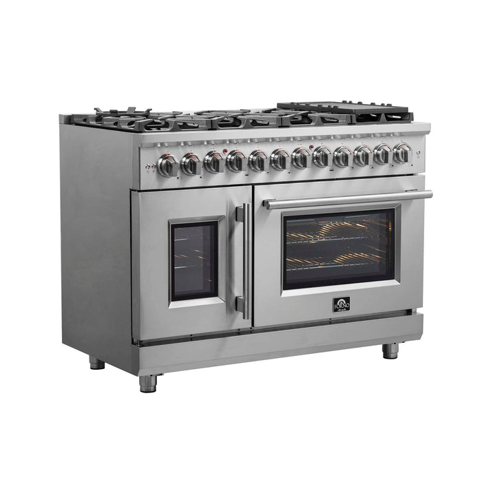 Forno Massimo 48" Freestanding French Door Dual Fuel Range