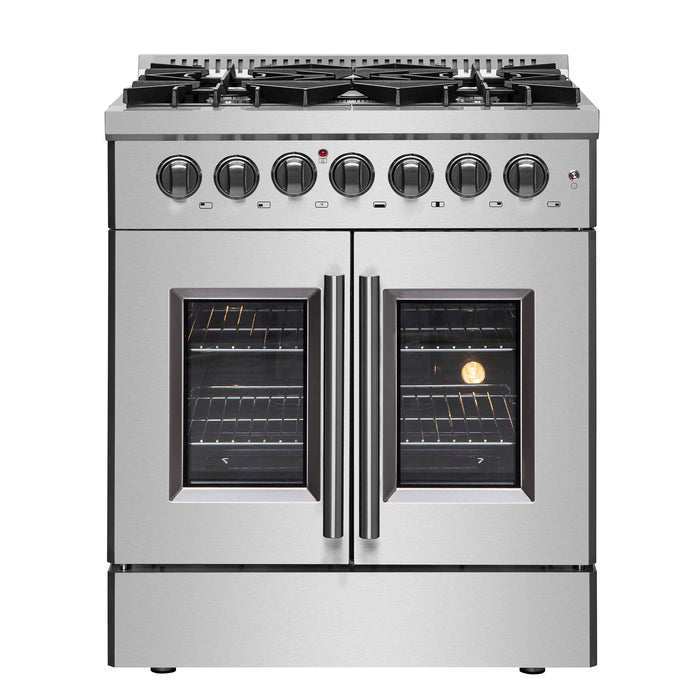 Forno Galiano 30" Freestanding French Door Dual Fuel Range FORNO