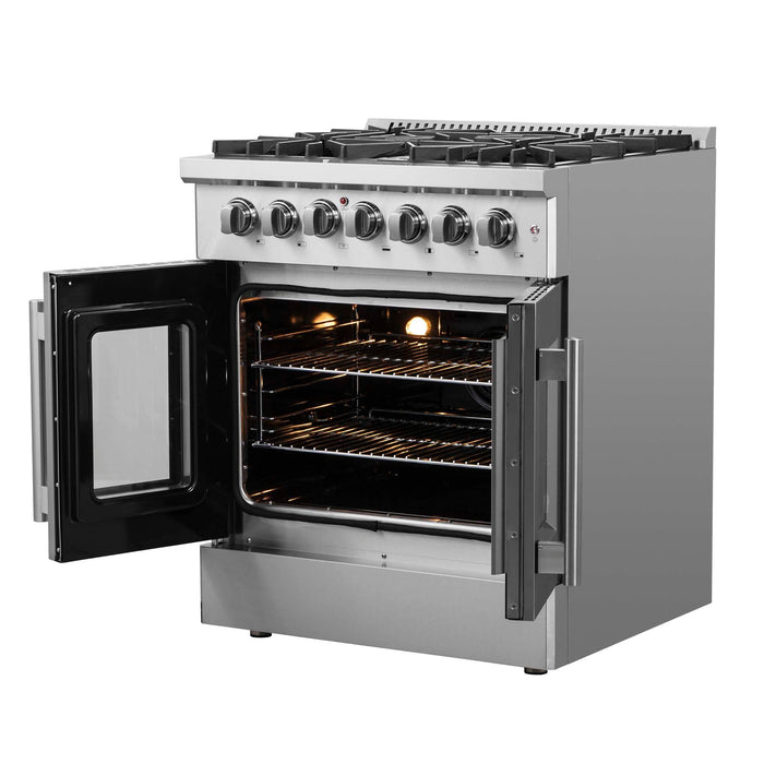 Forno Galiano 30" Freestanding French Door Dual Fuel Range