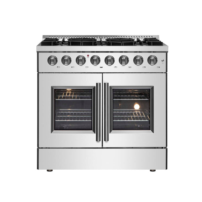 Forno Galiano 36" Freestanding French Door Dual Fuel Range FORNO