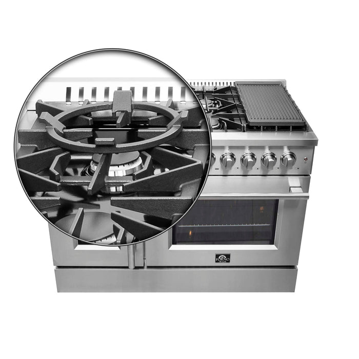 Forno Galiano 48" Freestanding French Door Series Dual Fuel Range FORNO