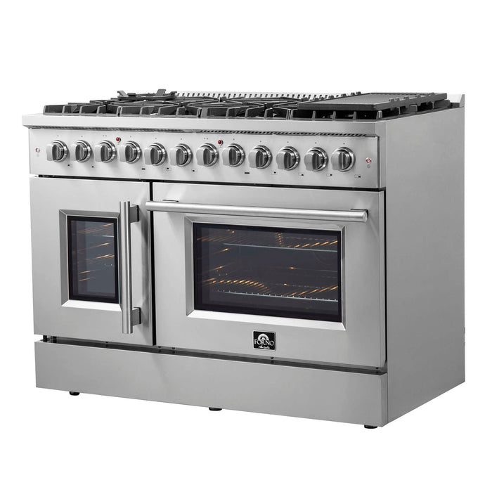 Forno Galiano 48" Freestanding French Door Series Dual Fuel Range FORNO