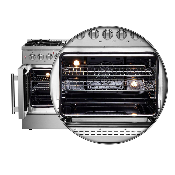 Forno Galiano 48" Freestanding French Door Series Dual Fuel Range FORNO