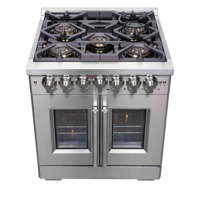 Forno Capriasca 30" Freestanding French Door Dual Fuel Range