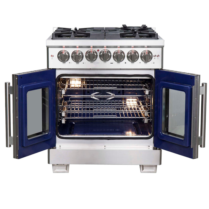 Forno Capriasca 30" Freestanding French Door Dual Fuel Range