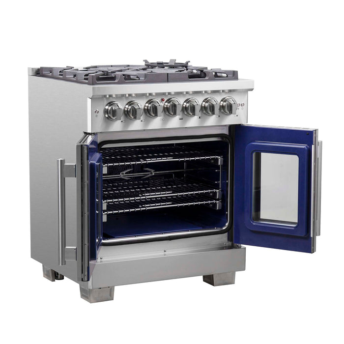 Forno Capriasca 30" Freestanding French Door Dual Fuel Range