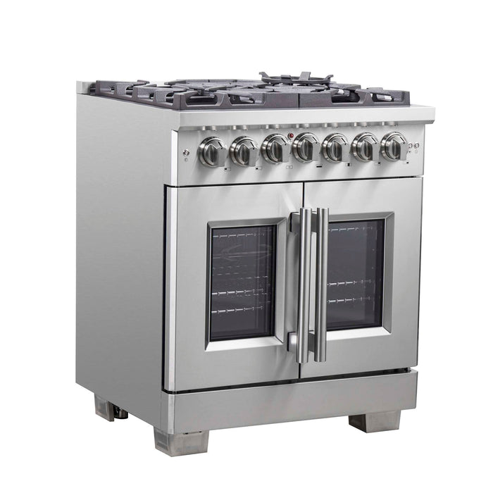 Forno Capriasca 30" Freestanding French Door Dual Fuel Range