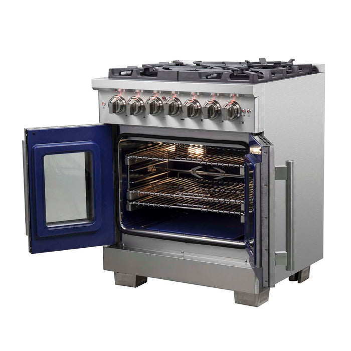 Forno Capriasca 30" Freestanding French Door Dual Fuel Range