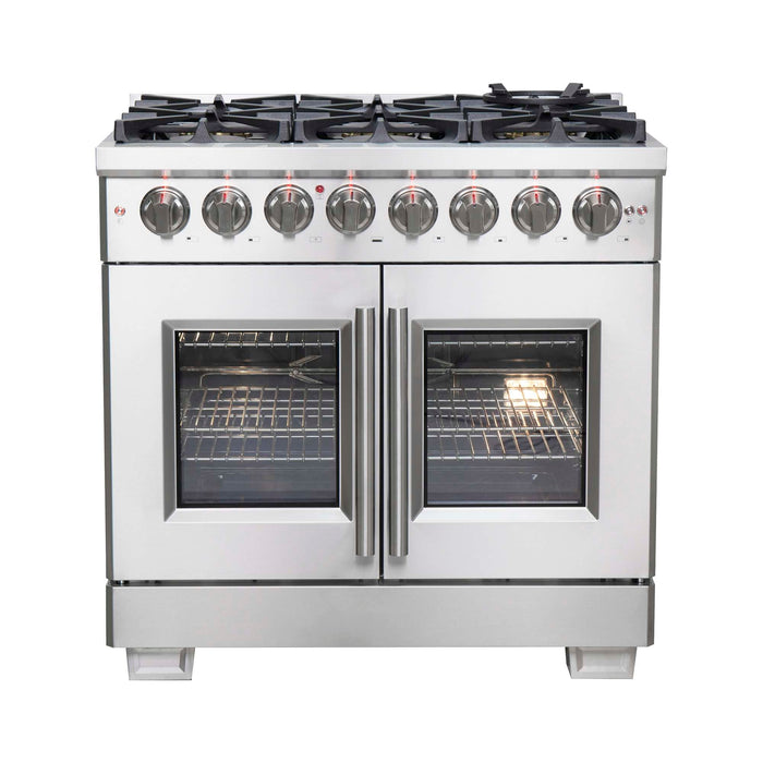 Forno Capriasca 36" Freestanding French Door Dual Fuel Range FORNO