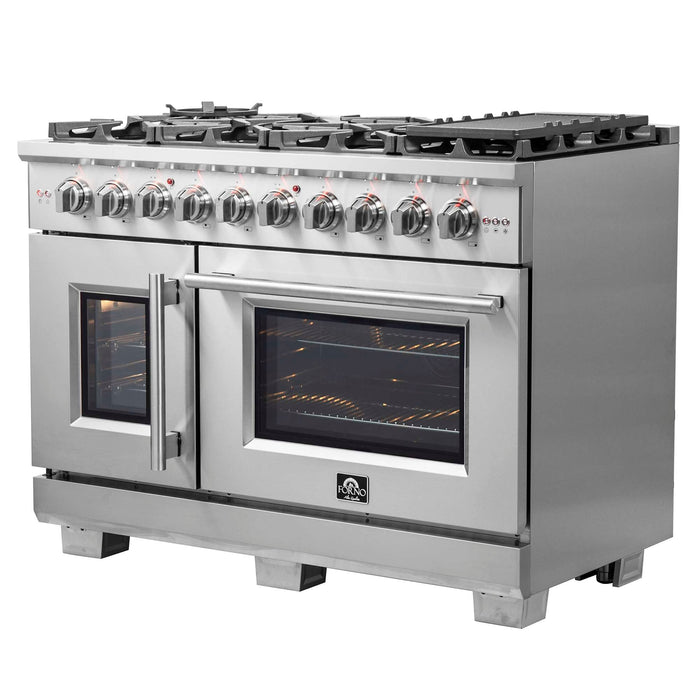 Forno Capriasca 48" Freestanding French Door Gas Range