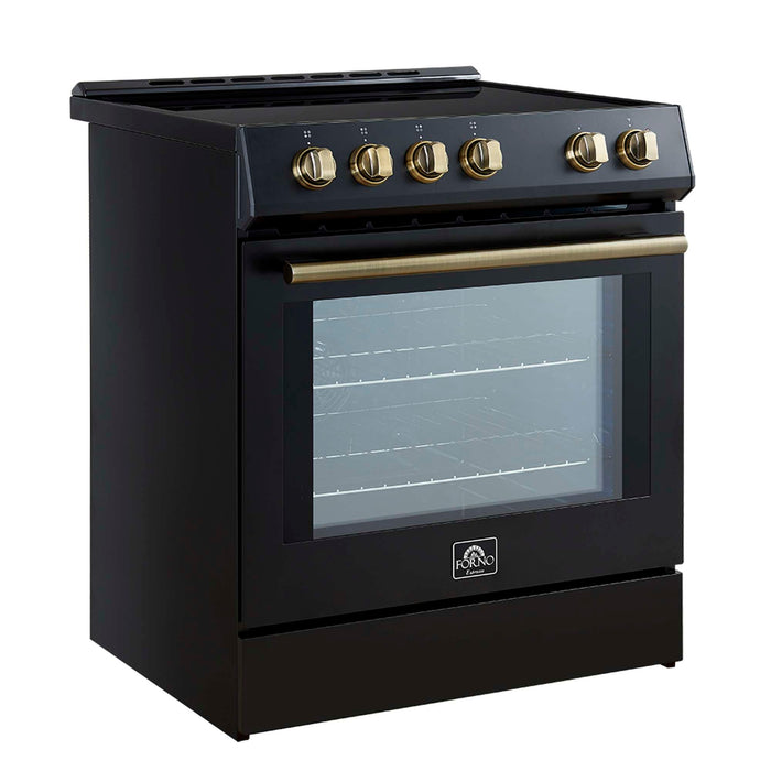 Forno Leonardo Espresso 30-Inch Slide-In Black Induction Range