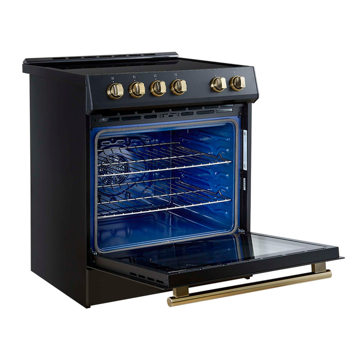 Forno Leonardo Espresso 30-Inch Slide-In Black Induction Range