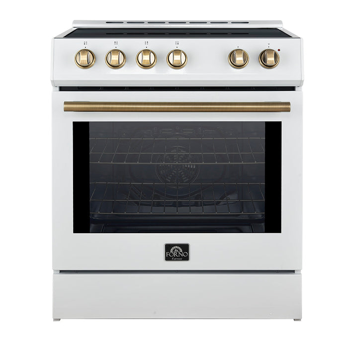 Forno Leonardo Espresso 30-Inch Slide-In White Induction Range