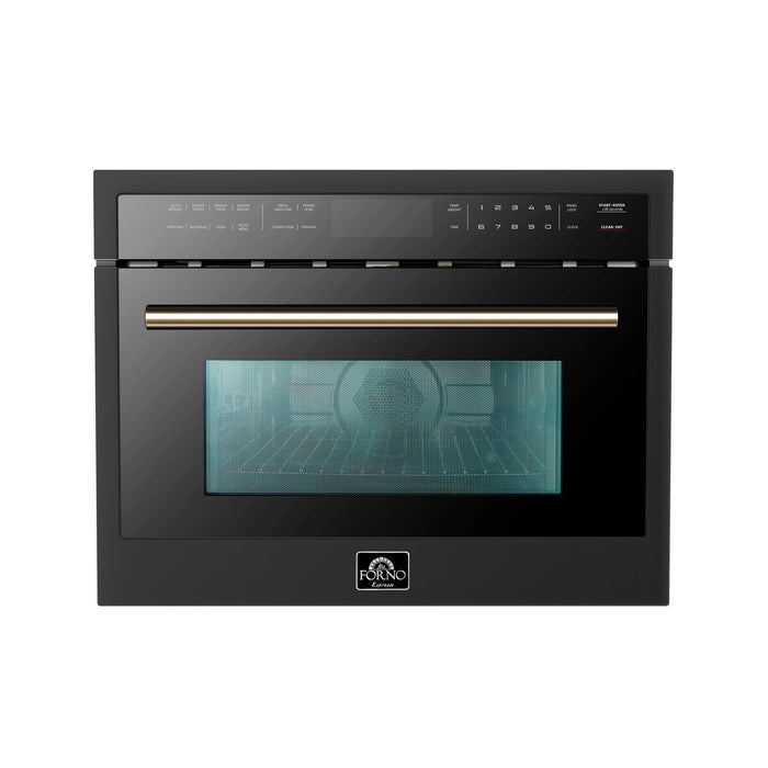 Oliena Espresso Black 24" 1750 Watt Compact Oven & 1000 Watt Microwave, 1.6 cu. ft.