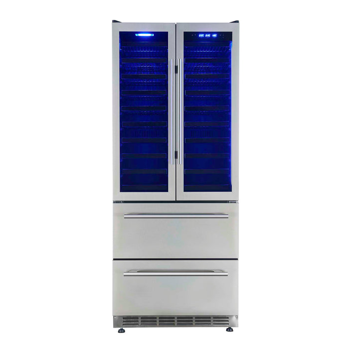 Forno Campania 32" Wine Cooler Stainless Steel, Dual Wine Zones, 2 Beverage Drawers, 17.7 cu.ft.