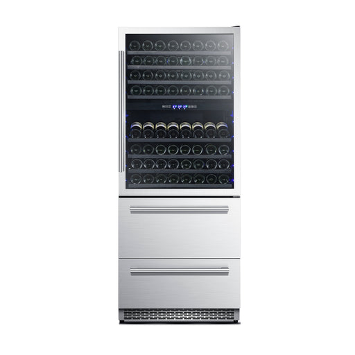 Forno Capraia 30" Dual-Zone Wine Cooler, 144-Bottle Capacity, 2 Refrigerated Drawers FORNO