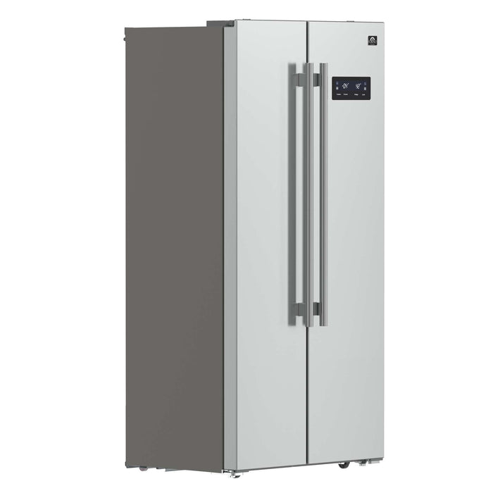 Forno Salerno 33" Side-by-Side Stainless Steel Refrigerator 15.6 cu.ft